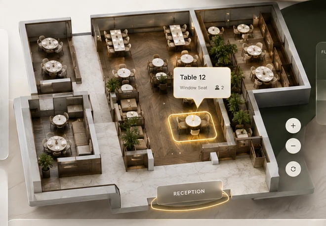 Temporary Capri restaurant floor plan